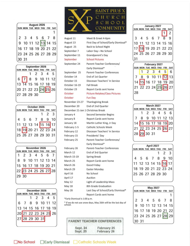 2026 - 2027 School Calendar Thumbnail Image