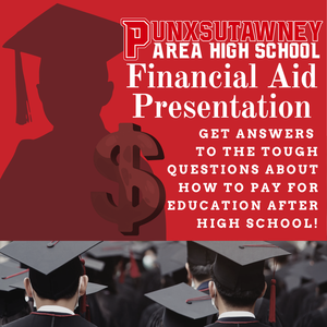Red background with graduate images and dollar sign