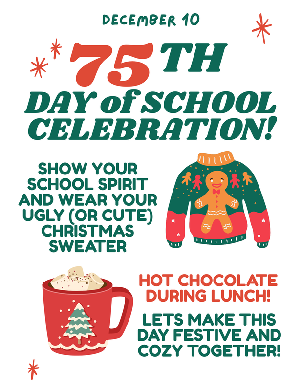 75th Day of School Celebration Flyer