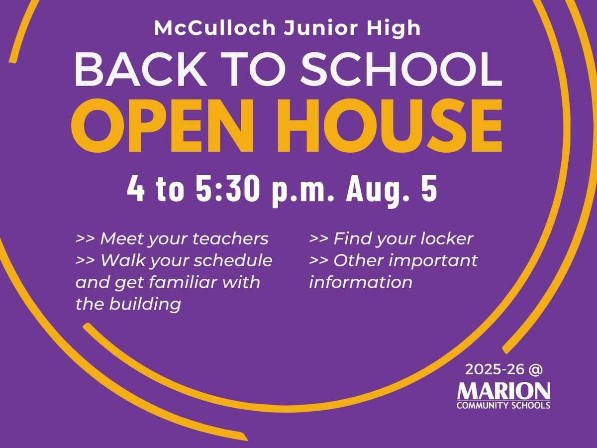 promo graphic - MJH back to school open house 8/5/25