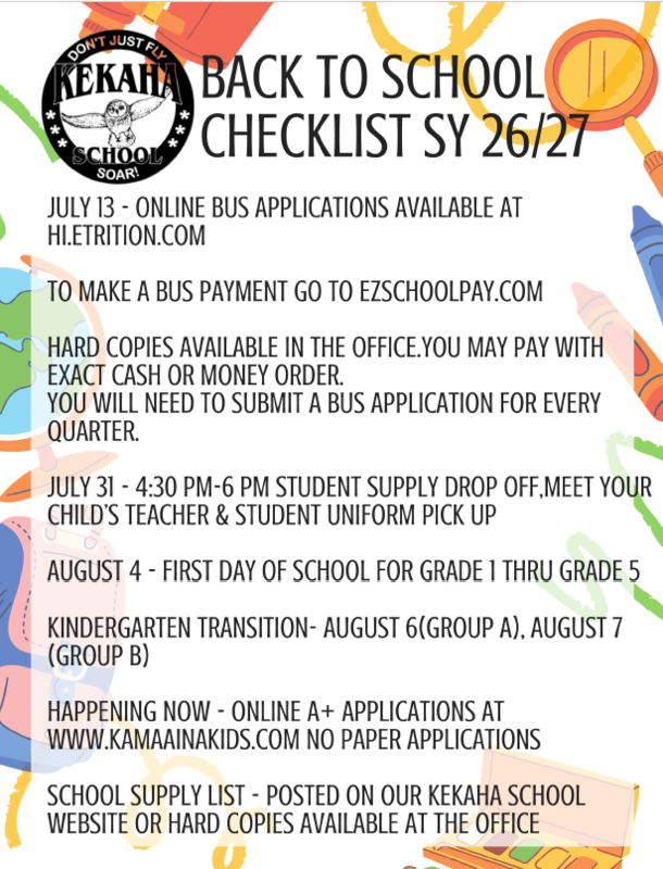 Welcome Back Reminders 26/27