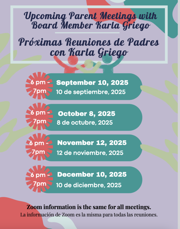 Upcoming Parent Meetings