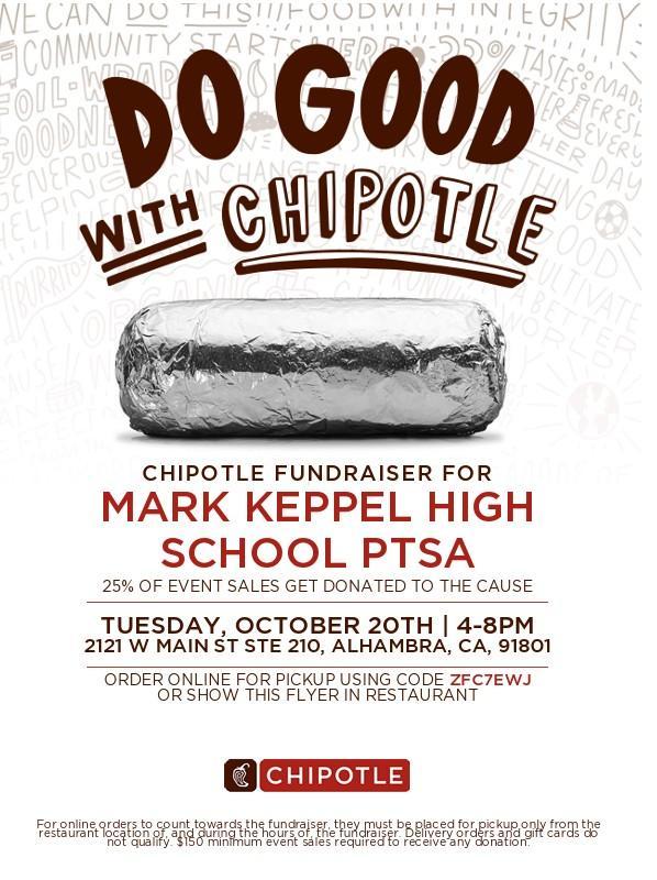 PTSA Fundraiser: Chipotle October 20th Featured Photo