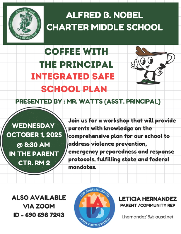 Coffee with the Principal "Integrated Safe School Plan" Featured Photo