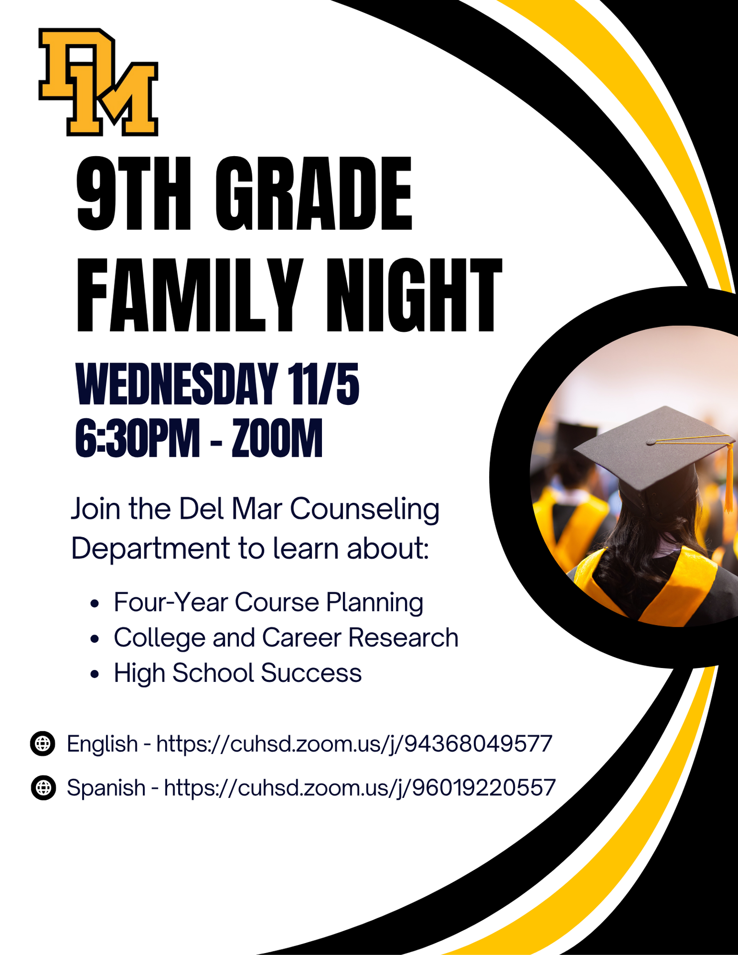 9th grade family night on nov 5 2025
