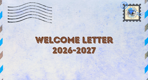 Envelope with the words Welcome Letter 26-27