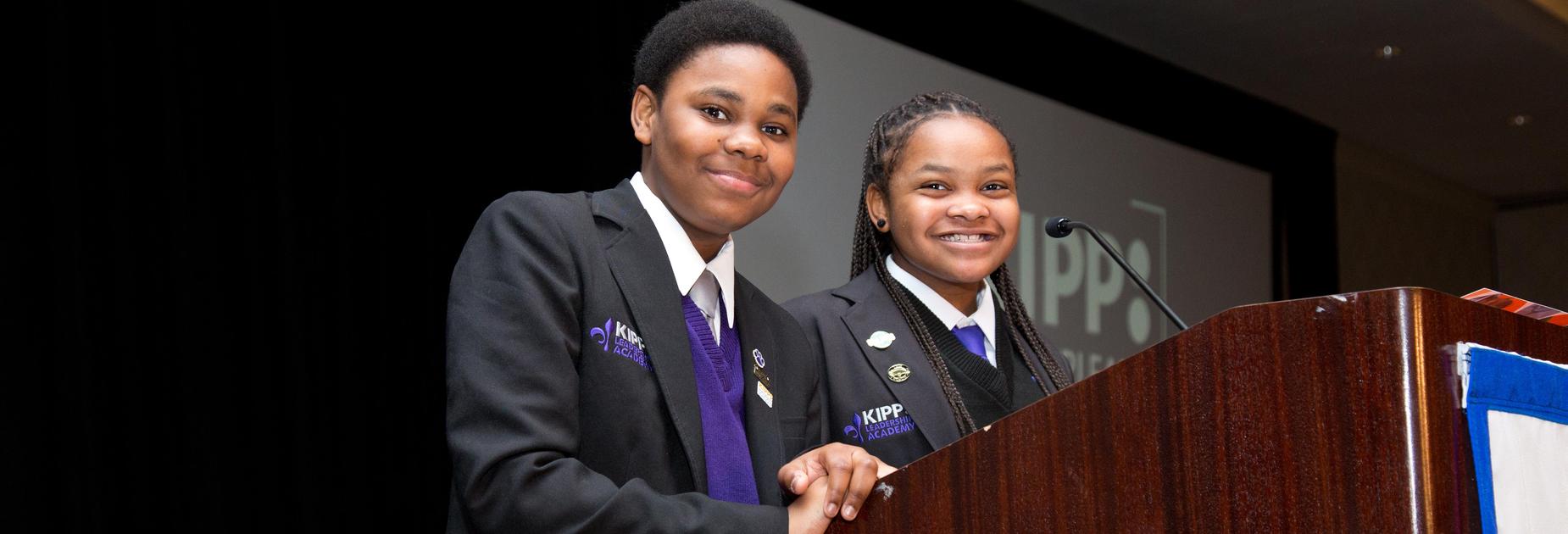 Two KLA students who hosted the 2018 gala