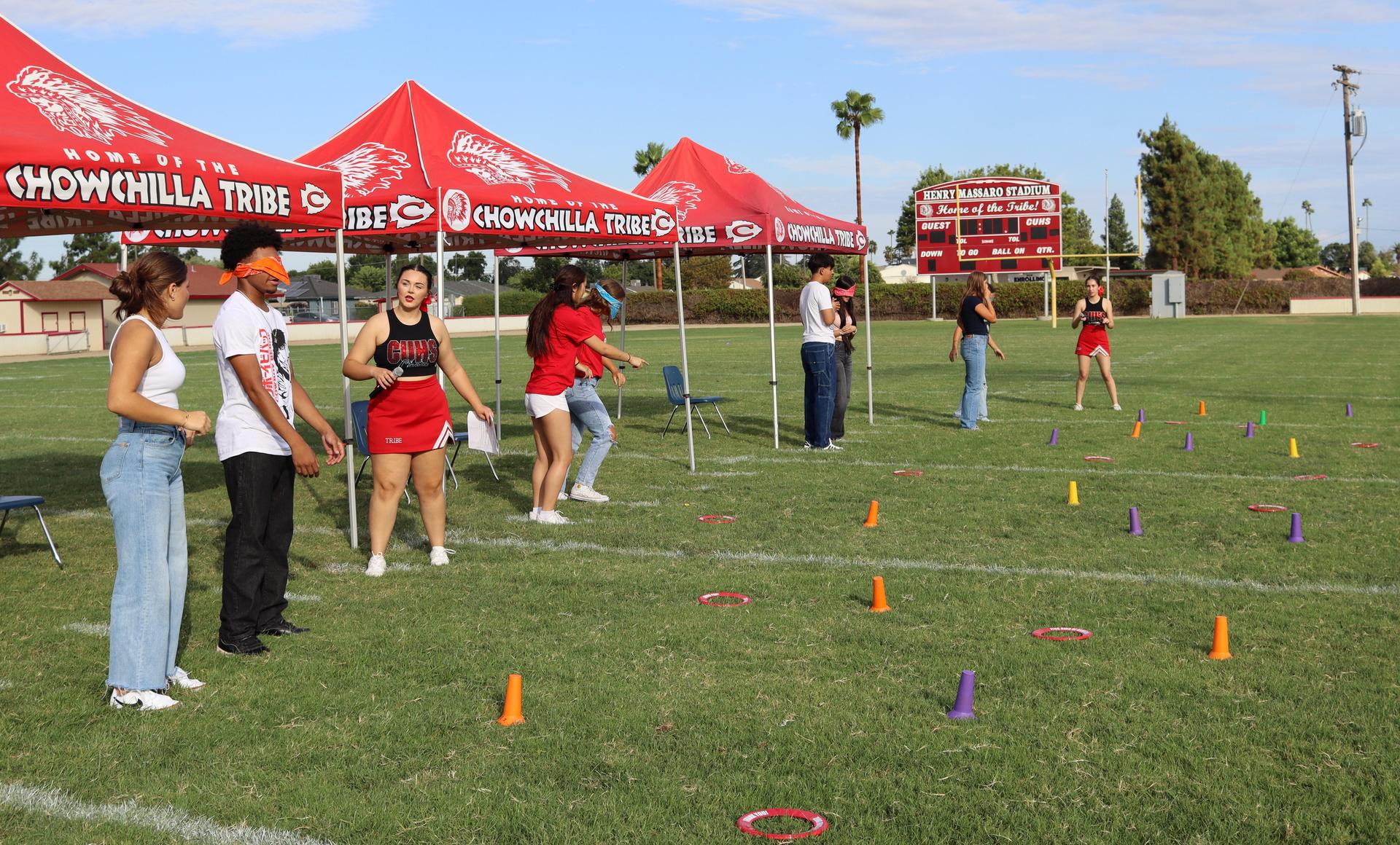 Students and staff enjoying the back to school rally