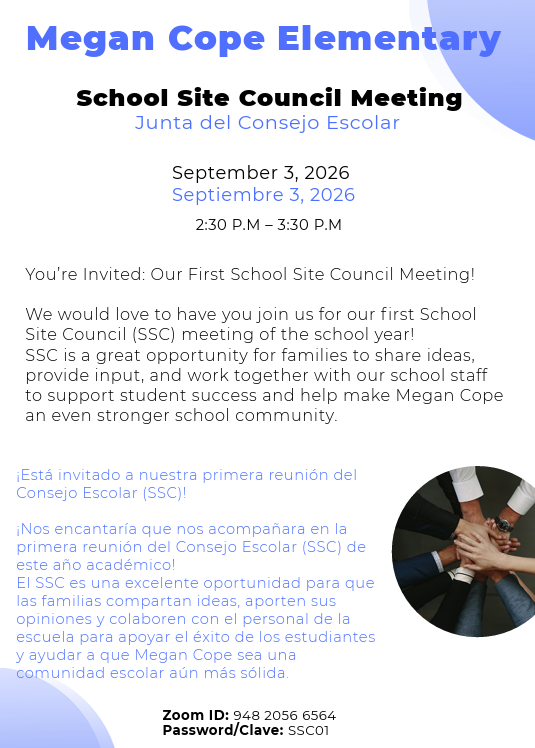 SSC Meeting flyer