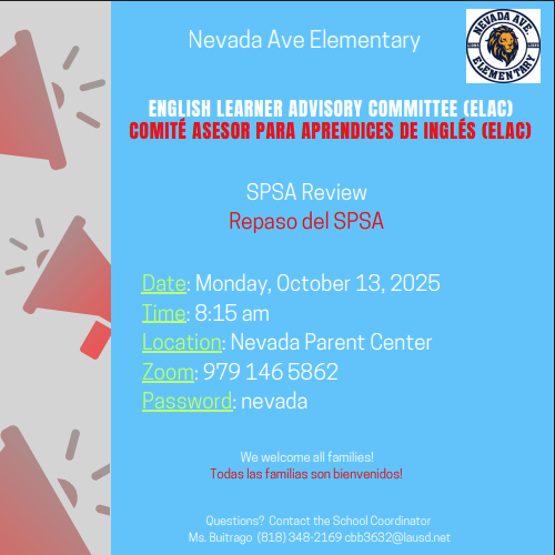 ELAC Meeting on 10/13