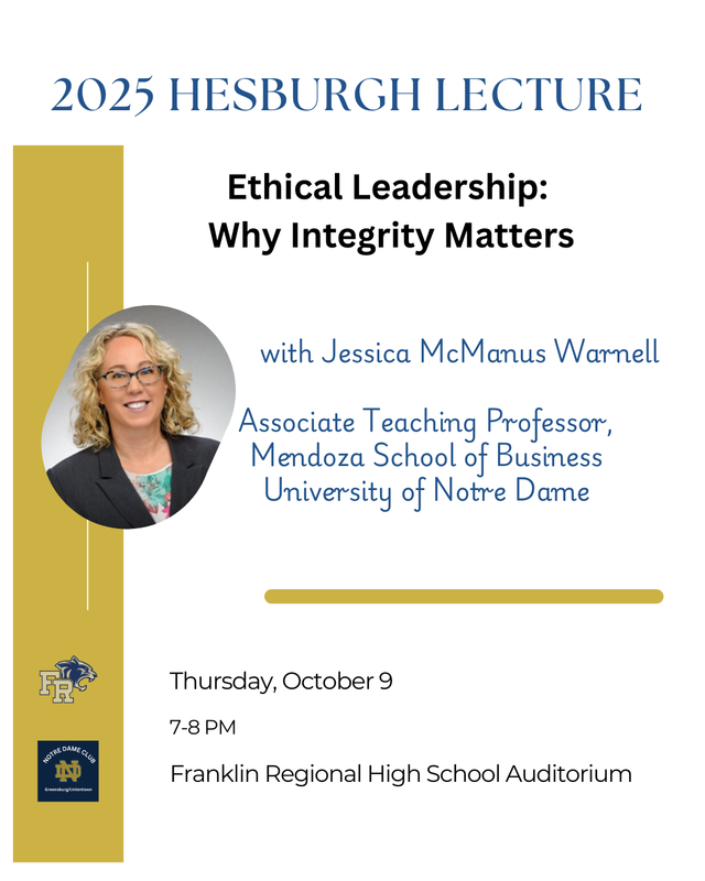 2025 Hesburgh Lecture on Oct. 9 at Franklin Regional high School