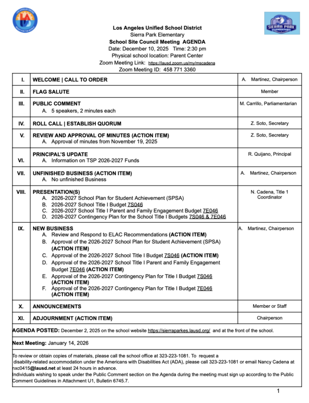 SSC Dec English Agenda