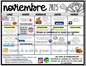 Calendario de noviembre