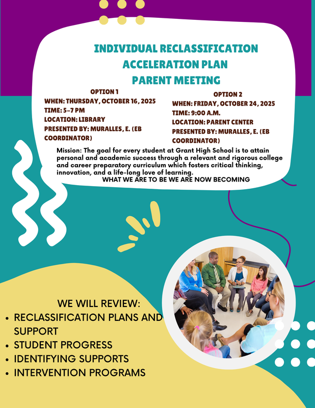 Individual Reclassification Acceleration Plan Meeting - Thursday, Oct. 16, 5-7 PM