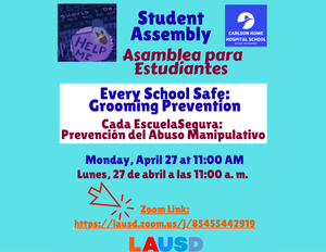 Student assembly every school safe grooming prevention flyer