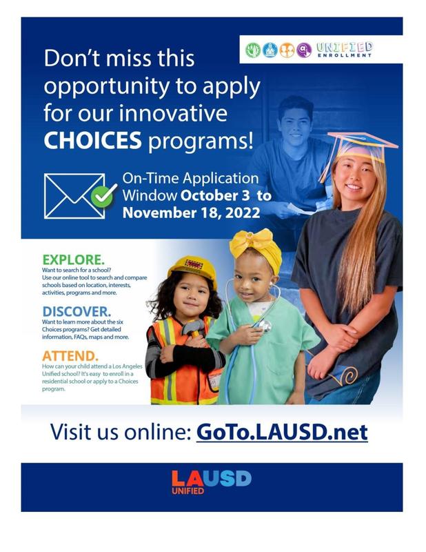 Flyer for E-choices start date