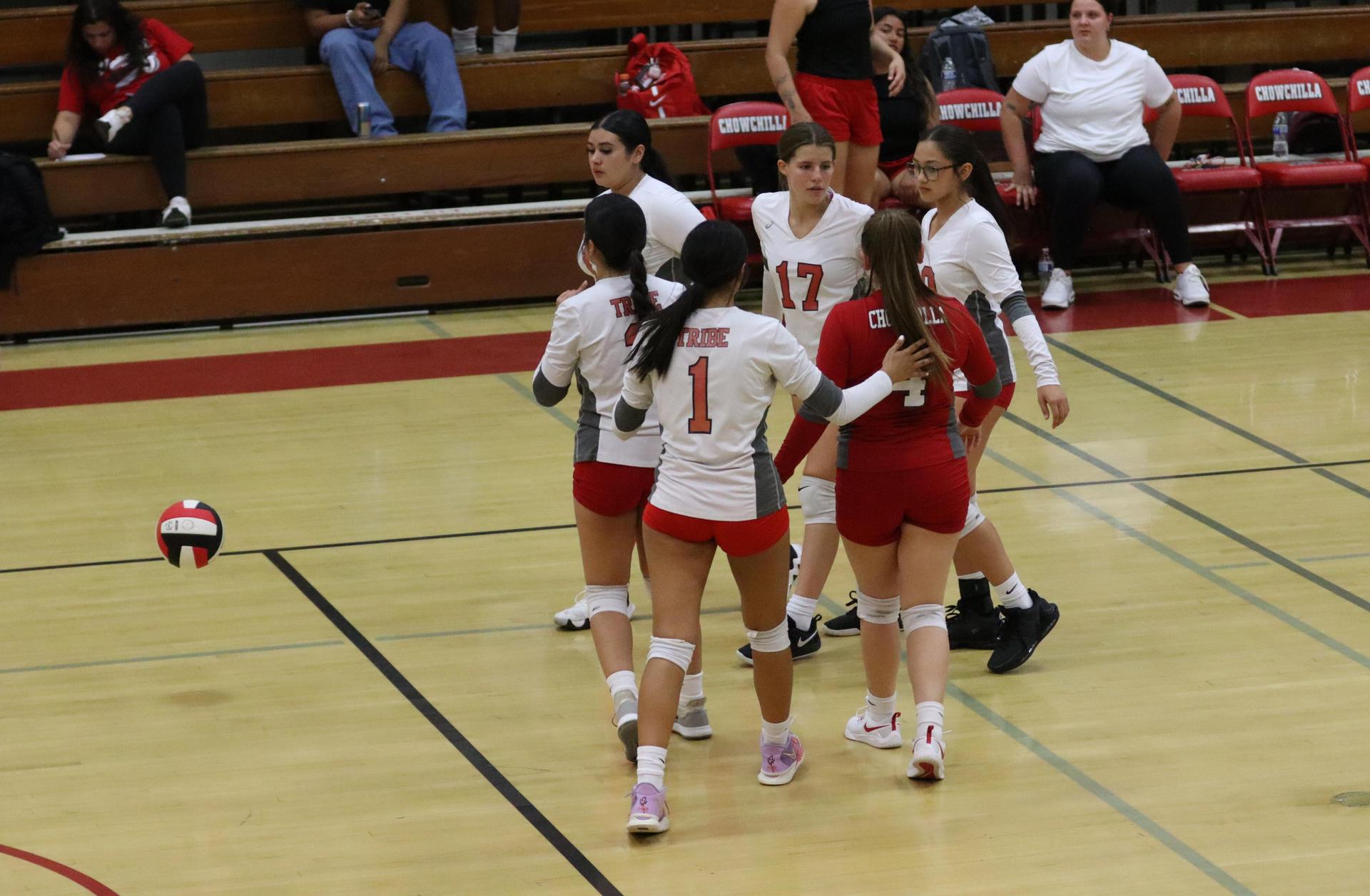 junior varsity girls playing volleyball against Liberty