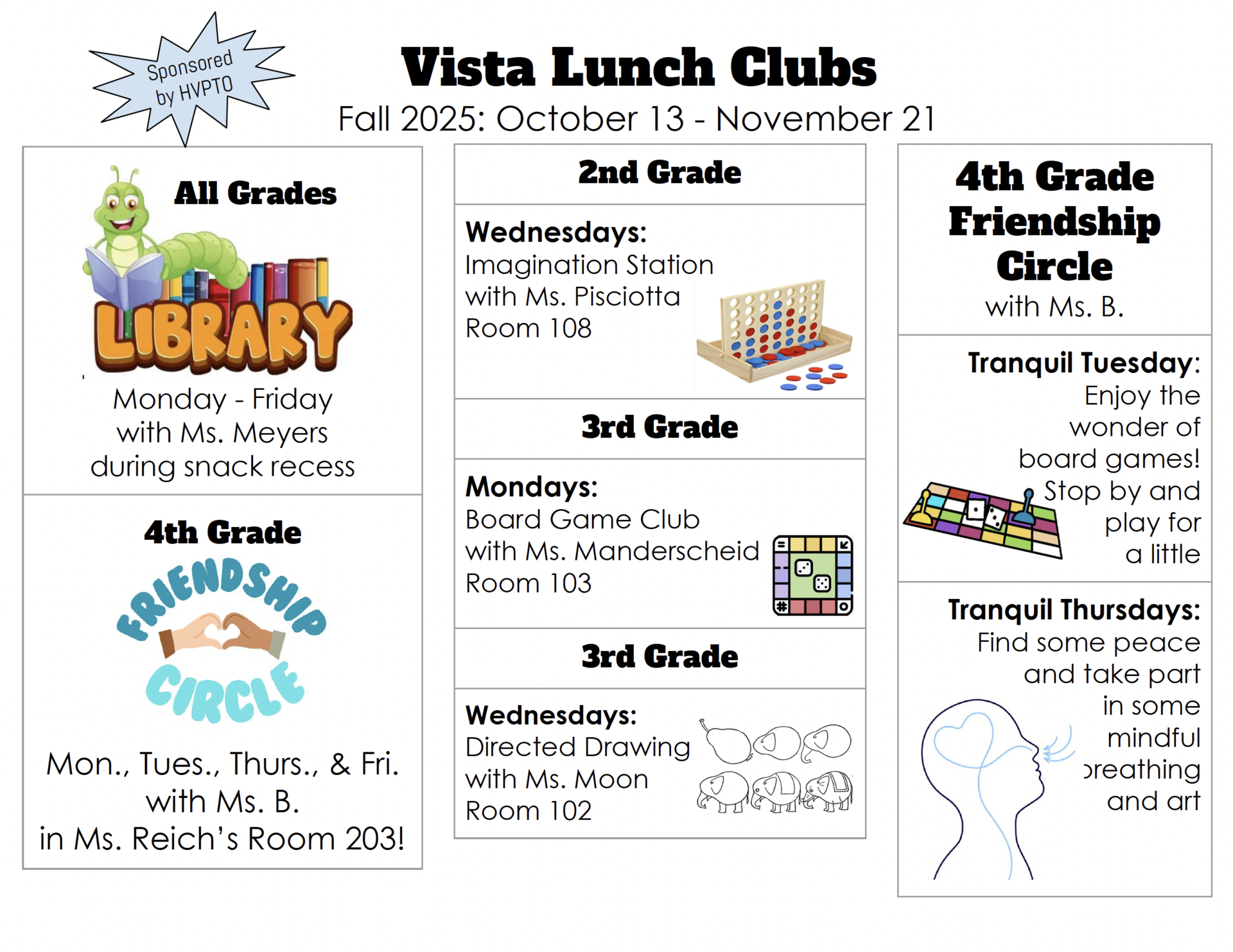 Vista Lunch Clubs - Fall 2025