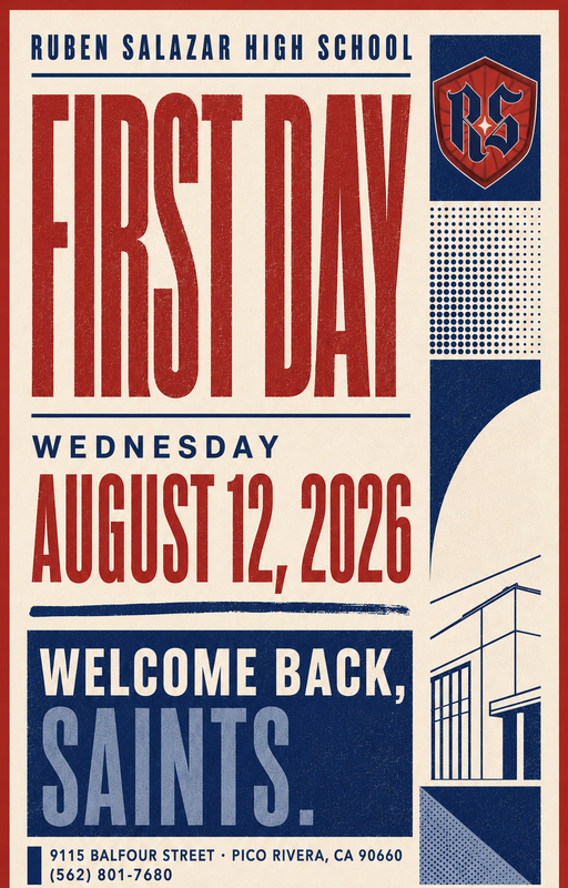 Information flyer for the fist day of school.