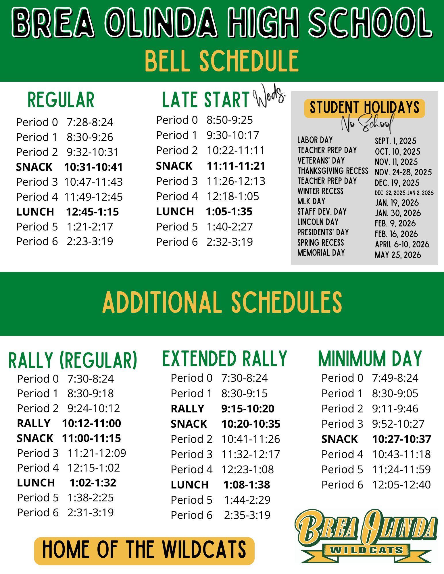 Bell Schedule