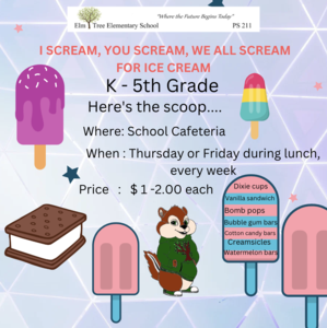 English Flyer about Weekly Ice Cream Sale