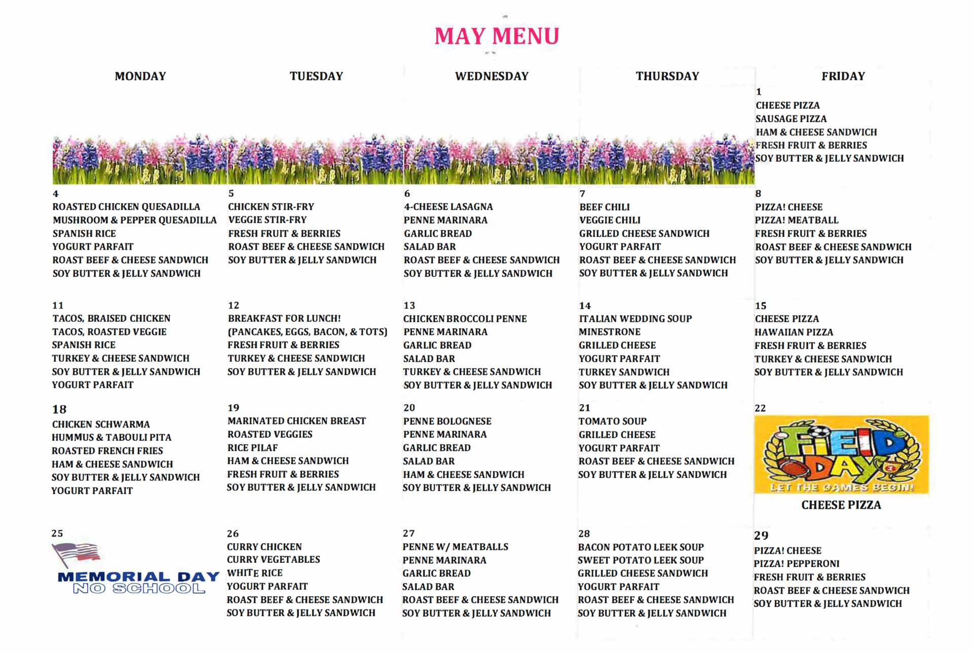 May Menu