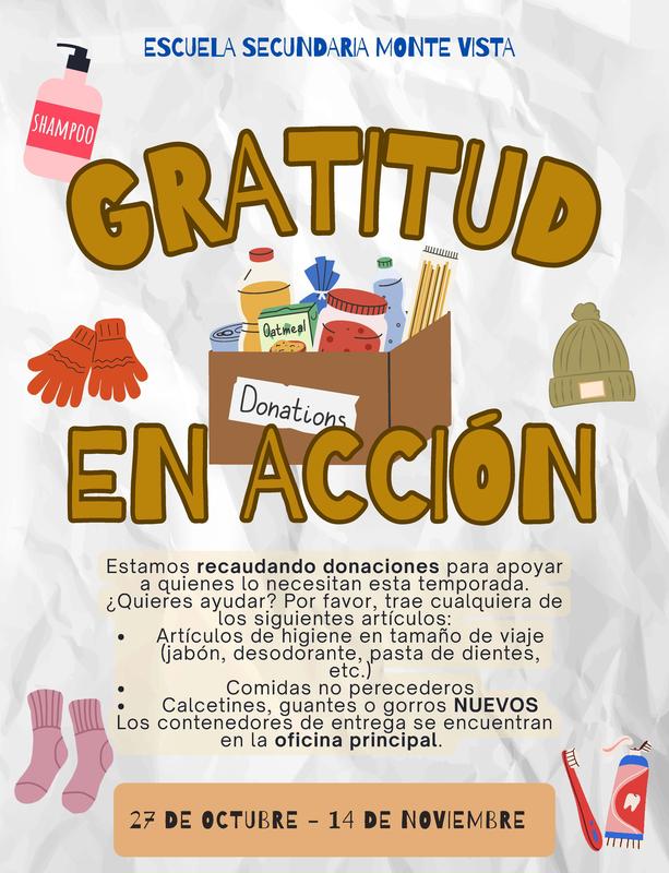 Gratitude in Action Flyer spanish