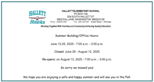 2025 Summer Hours Flyer
