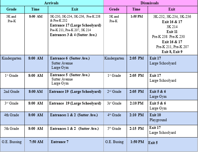 Photo of Schedule. Click for document