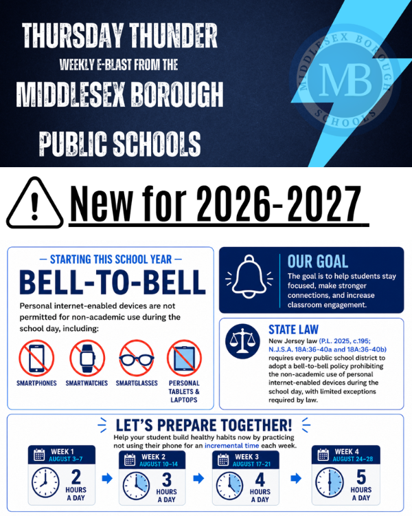 Flyer with information about new bell to bell policy for 26-27 school year