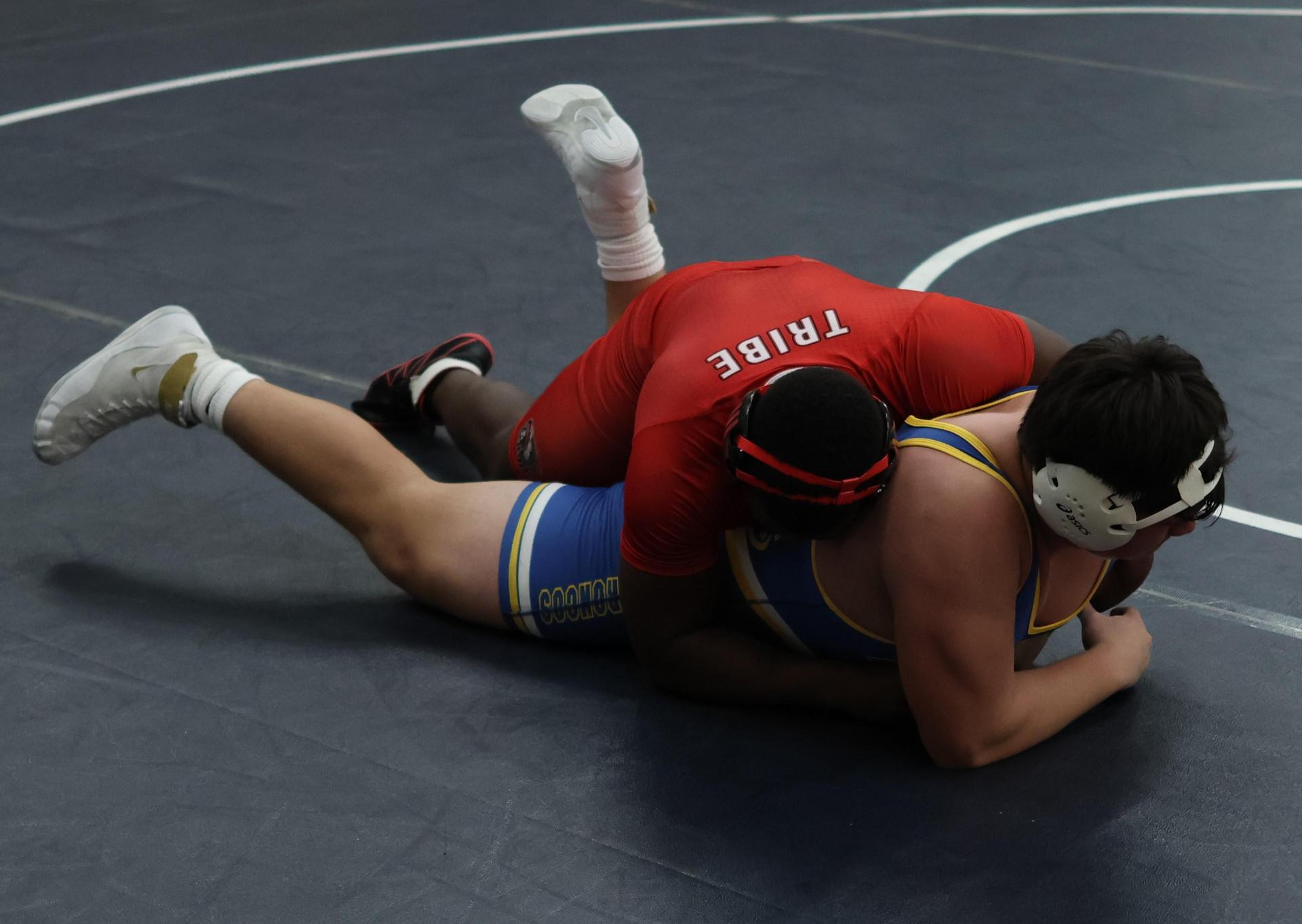 Boys wrestling in the Liberty Duals event 90