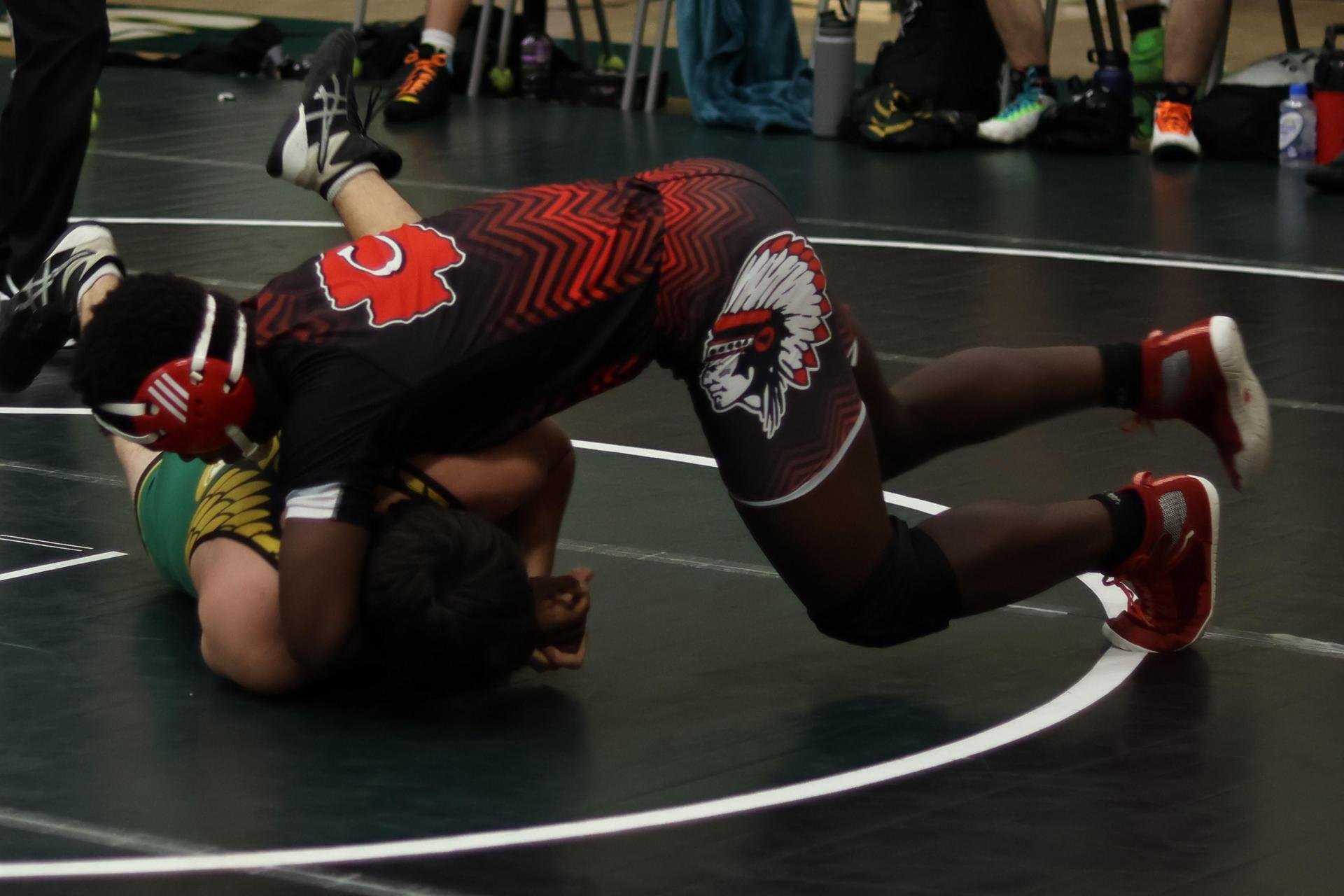 boys wrestling at liberty duals