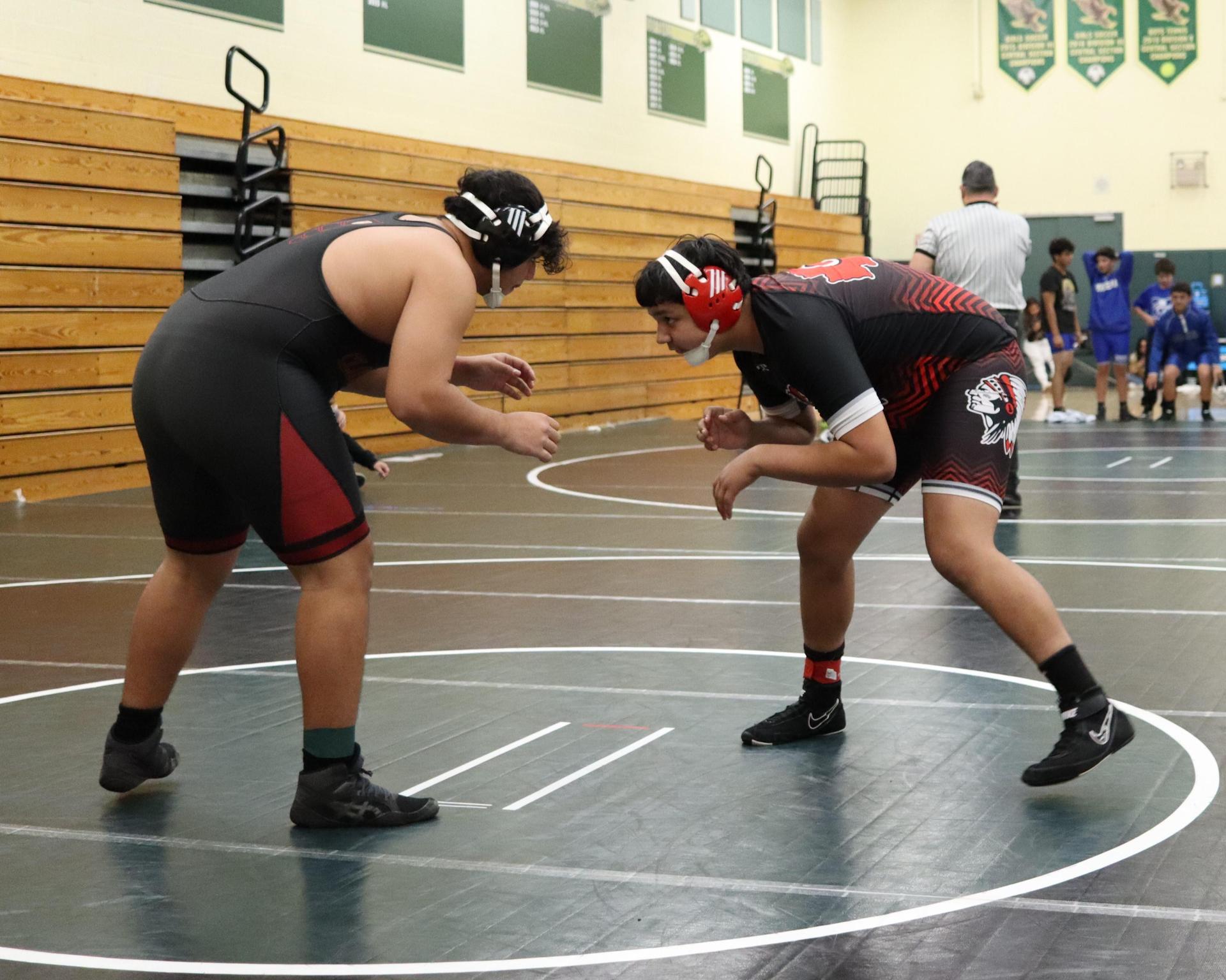 wrestlers in action at the Hawks invitational