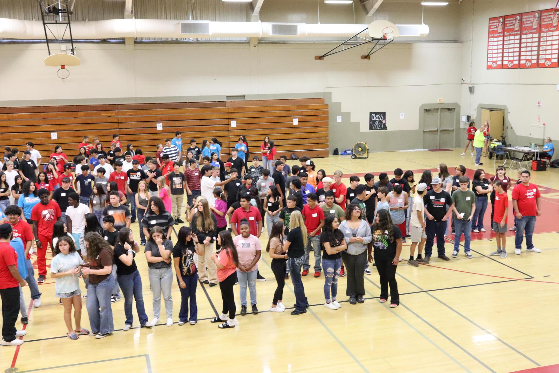 students and staff enjoying Freshman Orientation