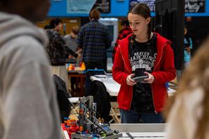 Students compete in the robotics competition