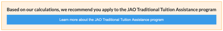 screen shot from tuition website