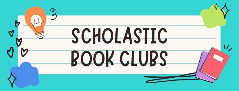 Scholastic book club text on background