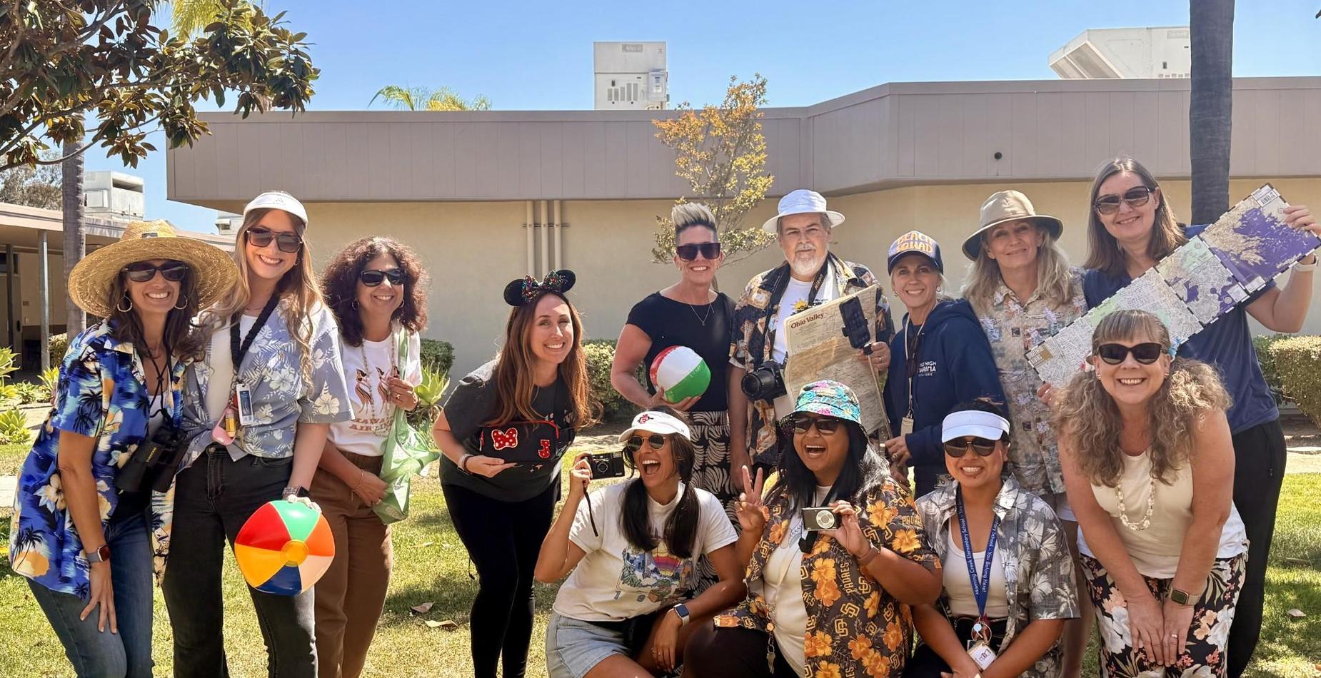 Photo of teachers and staff in tourist attire