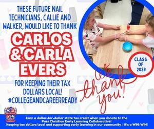 A heartfelt thank-you to Dr. Carla J. Evers, Superintendent, and her husband for investing in the future of Pass Christian’s youngest learners.