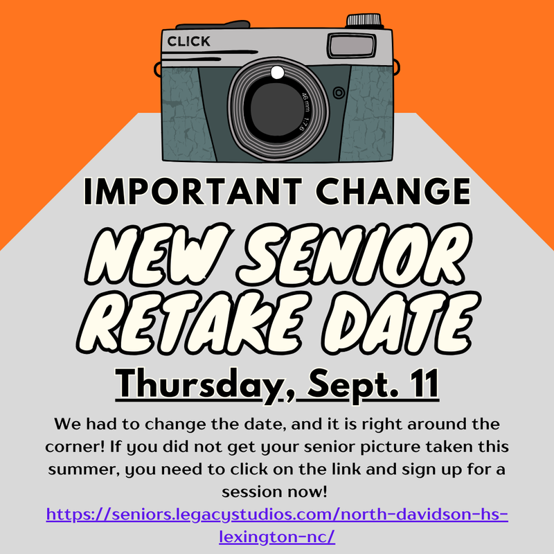 SENIOR PICTURE RETAKE DATE CHANGE!