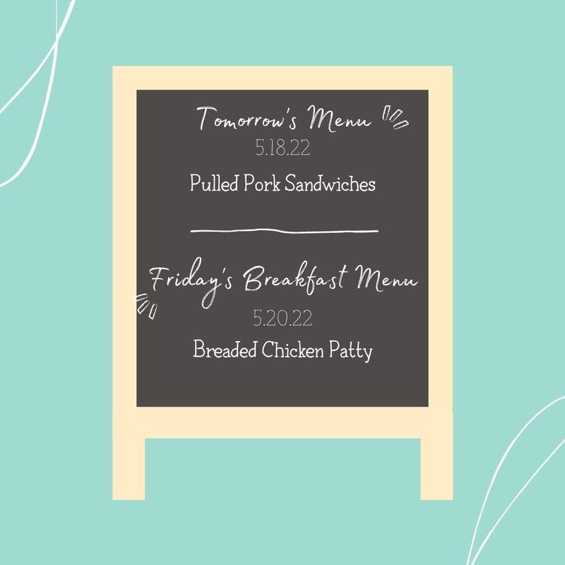 More May Menu Changes
