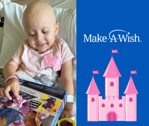 Make a wish with an illustrated pink castle and photo of Diana