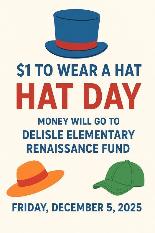 Hat day is Friday, December 5th!