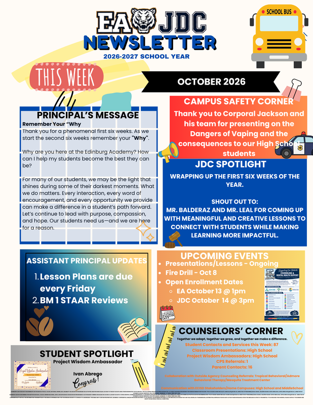 EA/JDC Newsletter Oct. 5-9-2026