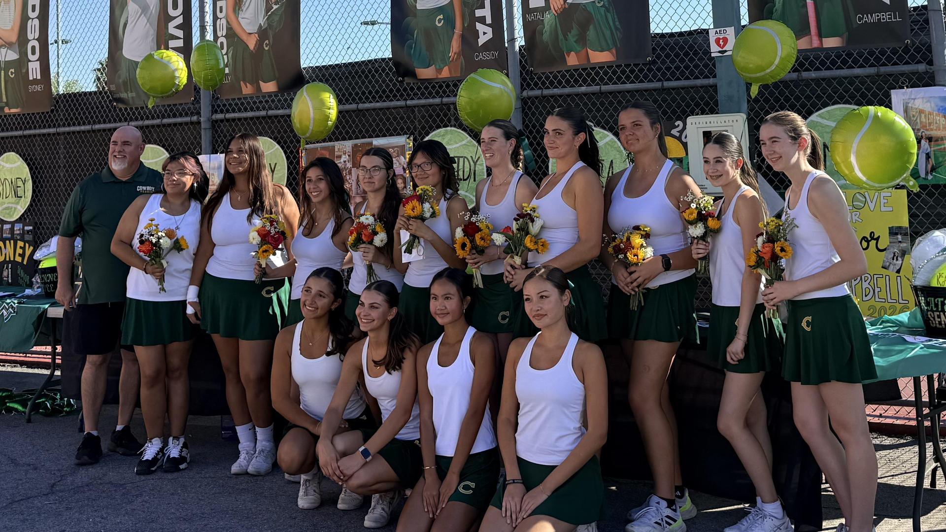 senior night girls tennis team