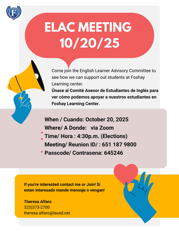 ELAC Meeting Rescheduled for 10_20_2025 Featured Photo