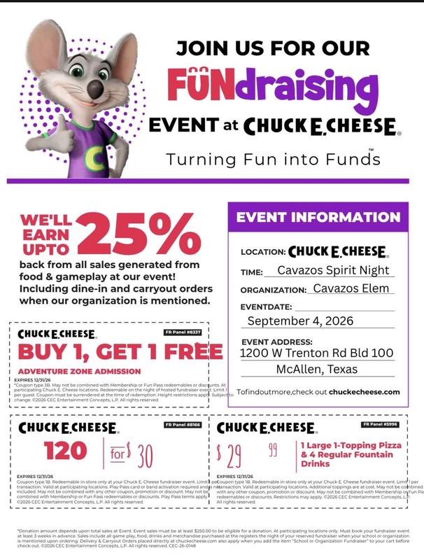 check E cheese spirt night sept 4th