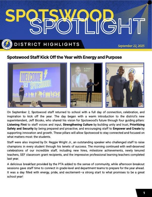September 2025 Spotswood Spotlight Featured Photo