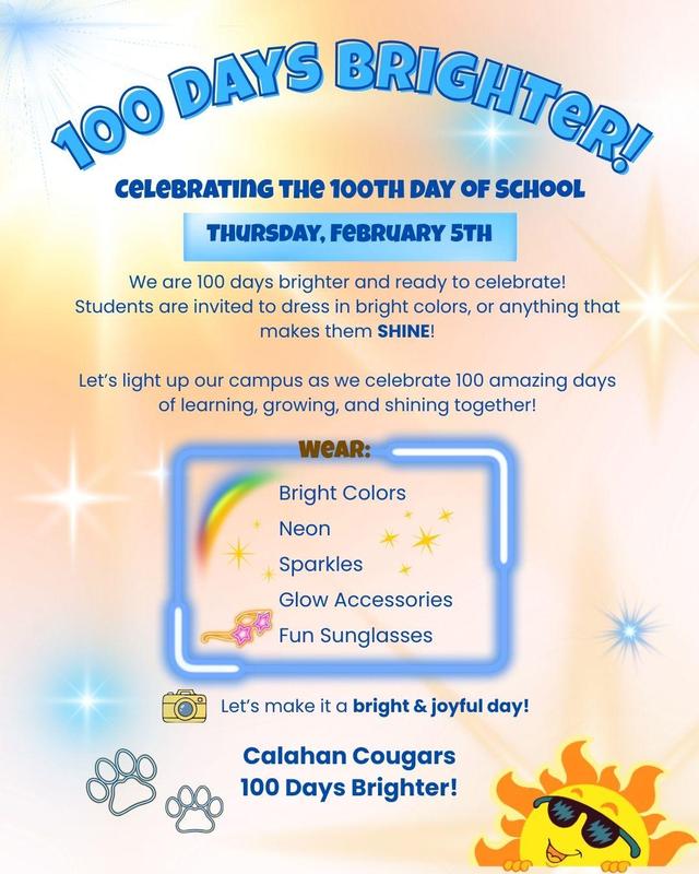 100th day of school flyer
