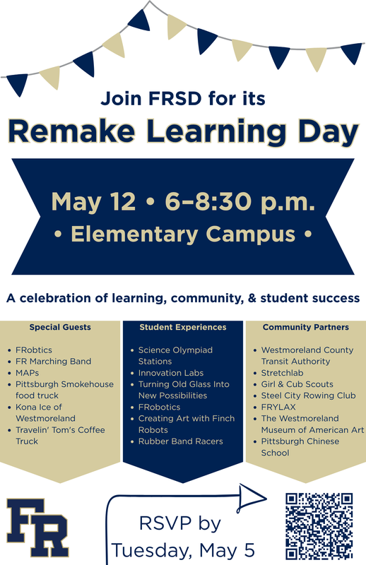 FRSD Remake Learning Day is Tuesday, May 12, 2026 and will feature STREAM activities provided by district staff and community partners.